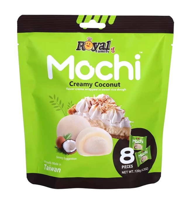 Dolce giapponese Mochi al cocco - Royal Family 120g.  Dolce giapponese Mochi al cocco - Royal Family 120g.